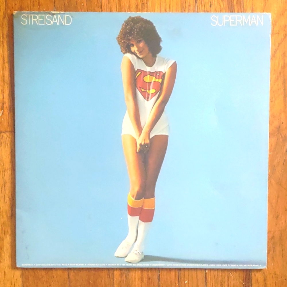 VTG vinyl Barbra Streisand Superman record album LP 1977 music Baby me baby